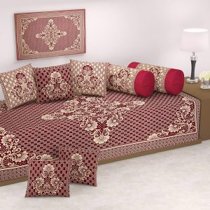 Akshaan Texo Fab Reversable Diwan Set (You Can Used This From Both Side) , 8Pc