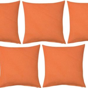 Royal Décor Plain Back Cushion Pack of 5  (Orange)