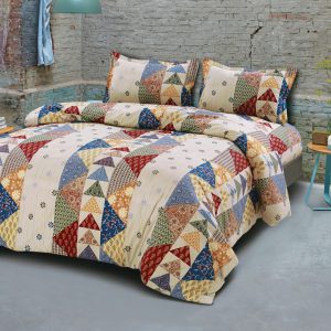 Jaipuri Cotton 100% Blue Colour Jaipuri King Size Double bedsheet with 2 Pillow Cover King Size bedsheets